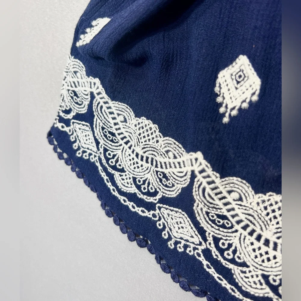 Sundance Giselle Dream Navy Blue Drawstring Pants with White Trim - Picture 5 of 6